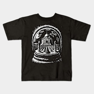 Taj Mahal in a snow globe Kids T-Shirt